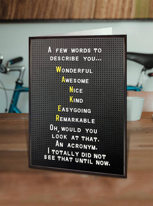 Funny Birthday Card - A Few Words - Rude