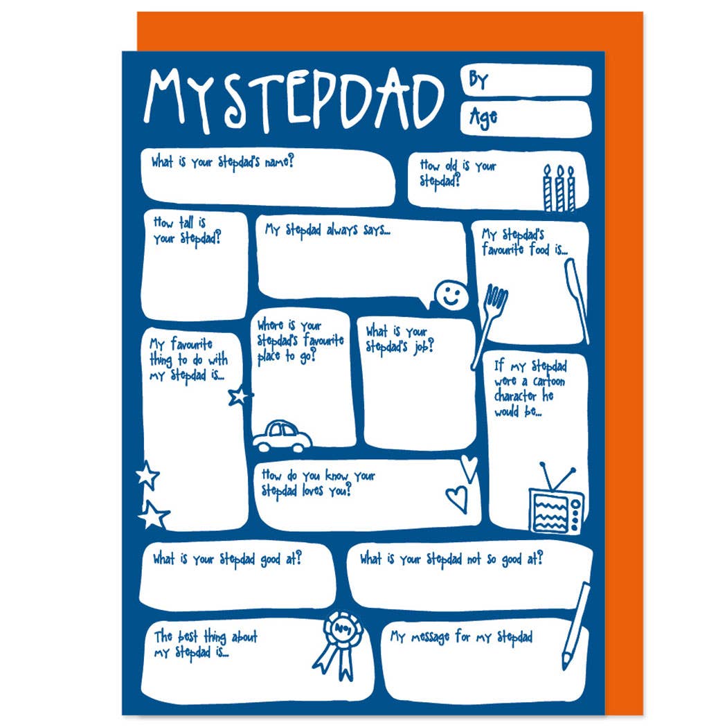 Personalised Stepdad Fill In The Blanks Greetings Card