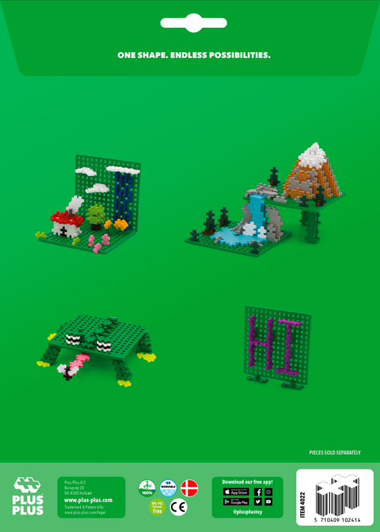2 x Green Baseplates for Plus Plus