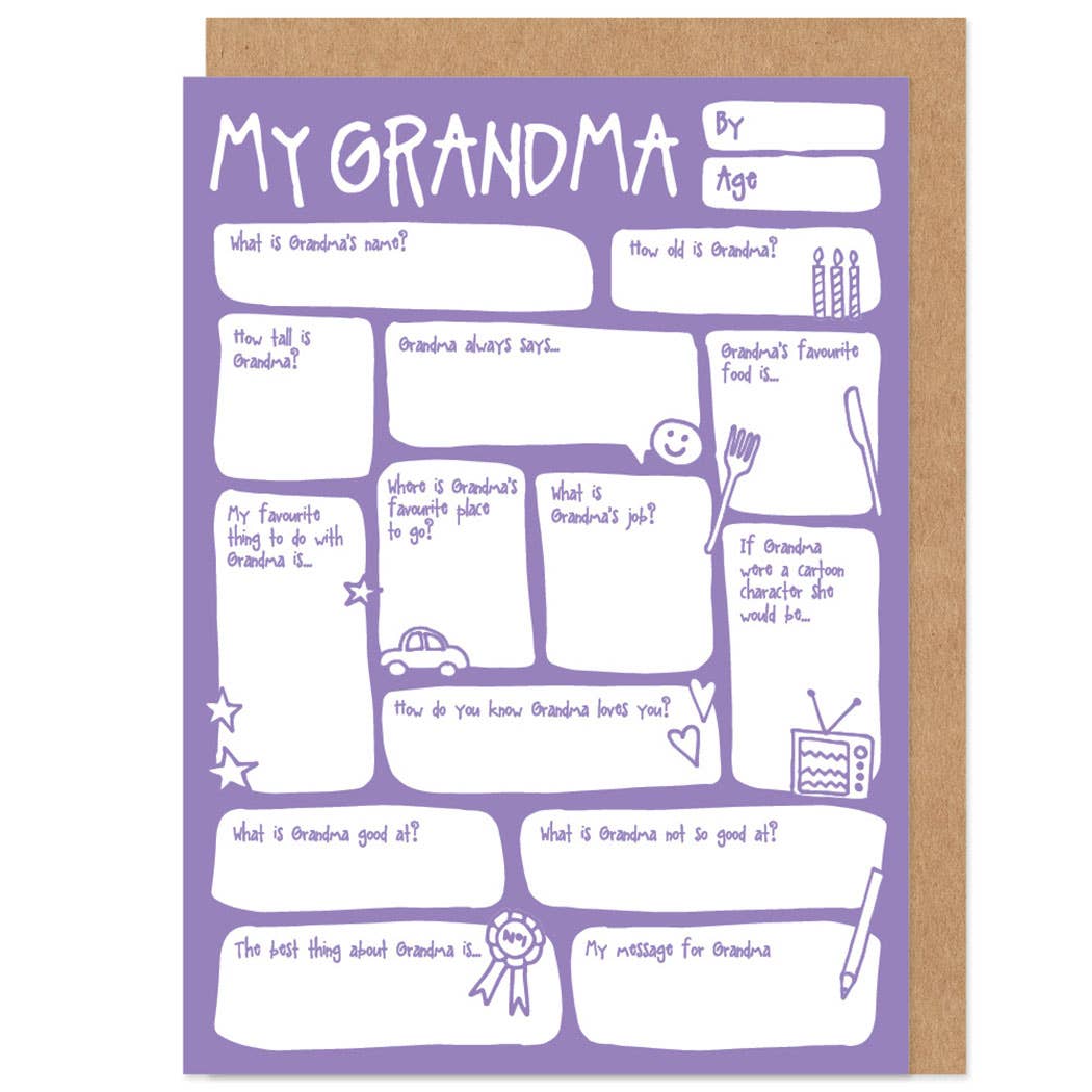 Grandma Fill In The Blanks Greetings Card