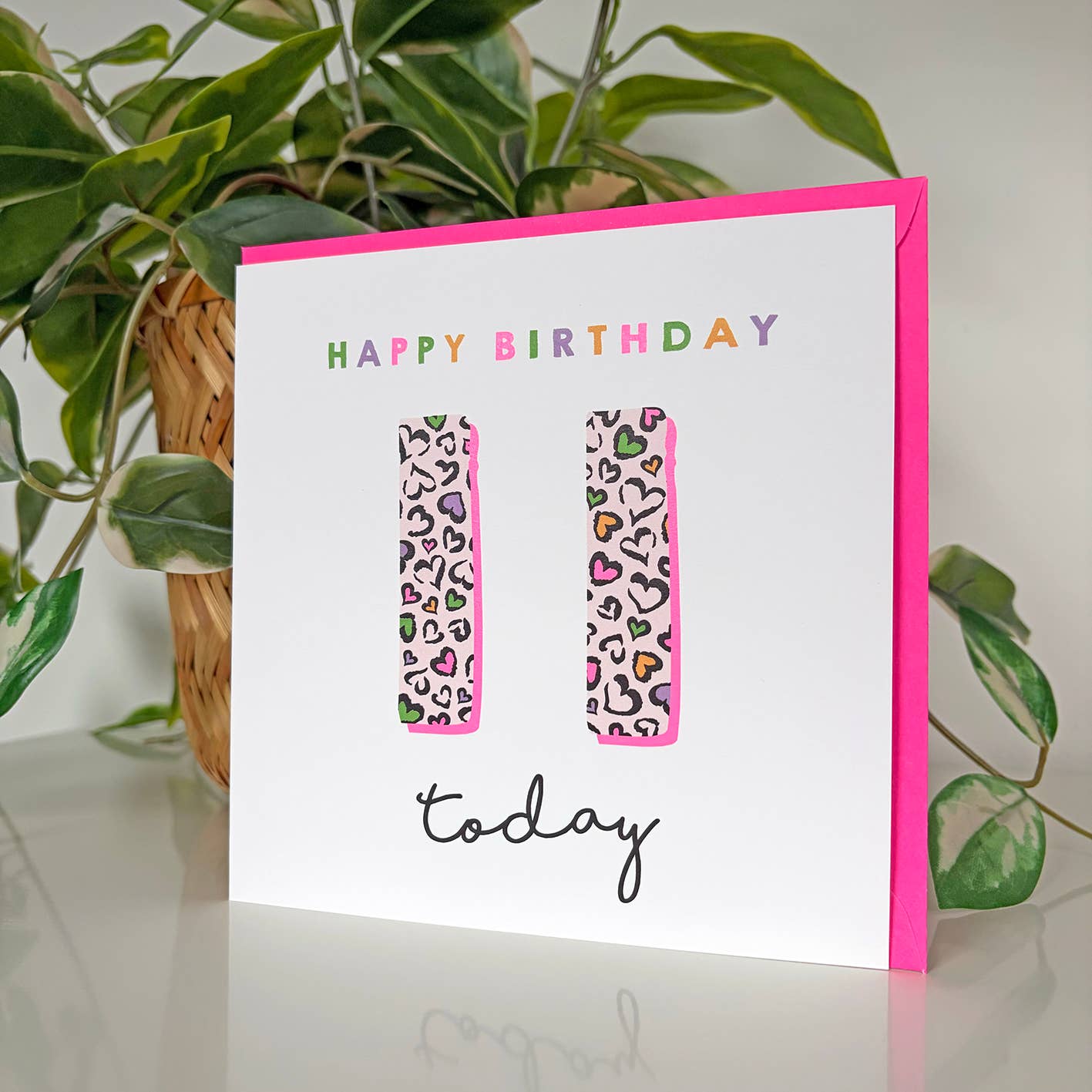 Leopard Love 11th Birthday Card