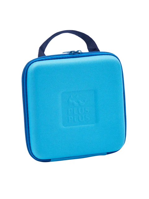 Plus Plus Blue Travel Case with travel board and 100 pieces
