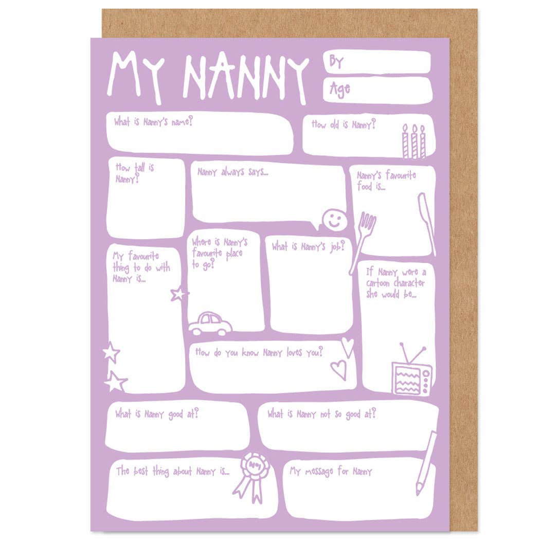 Personalised Nanny Fill In The Blanks Greetings Card