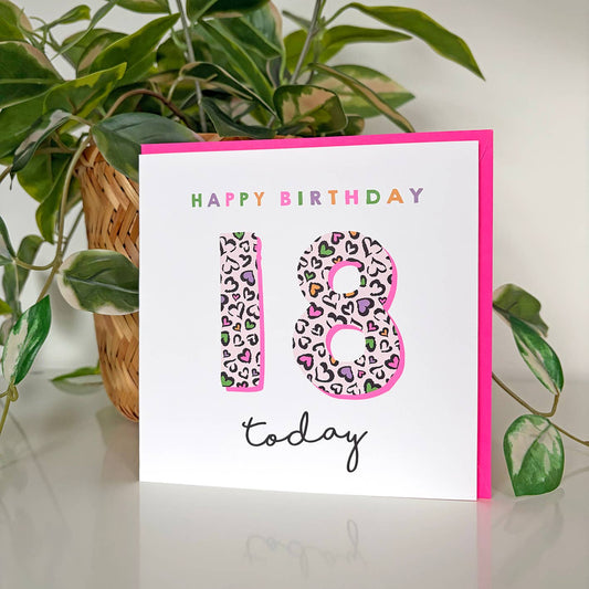 Leopard Love 18th Birthday Card