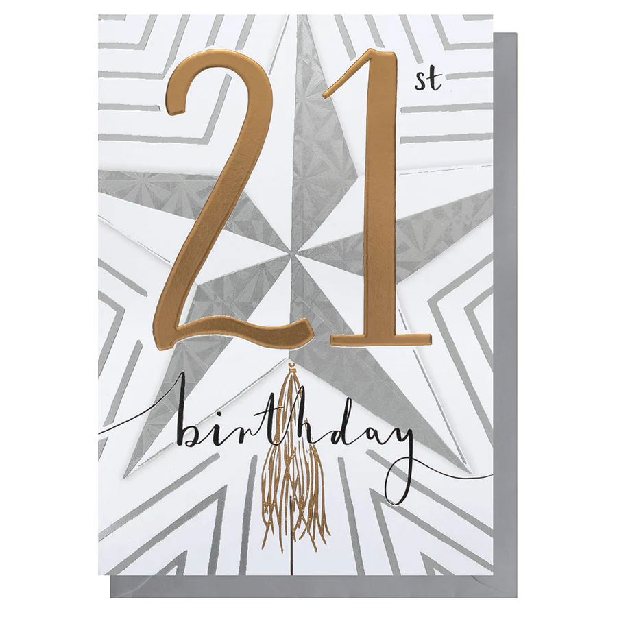 21st Birthday Star Greeting Card