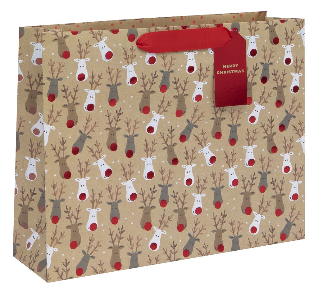 BAG LARGE LANDSCAPE KRAFT REINDEER SELFIE