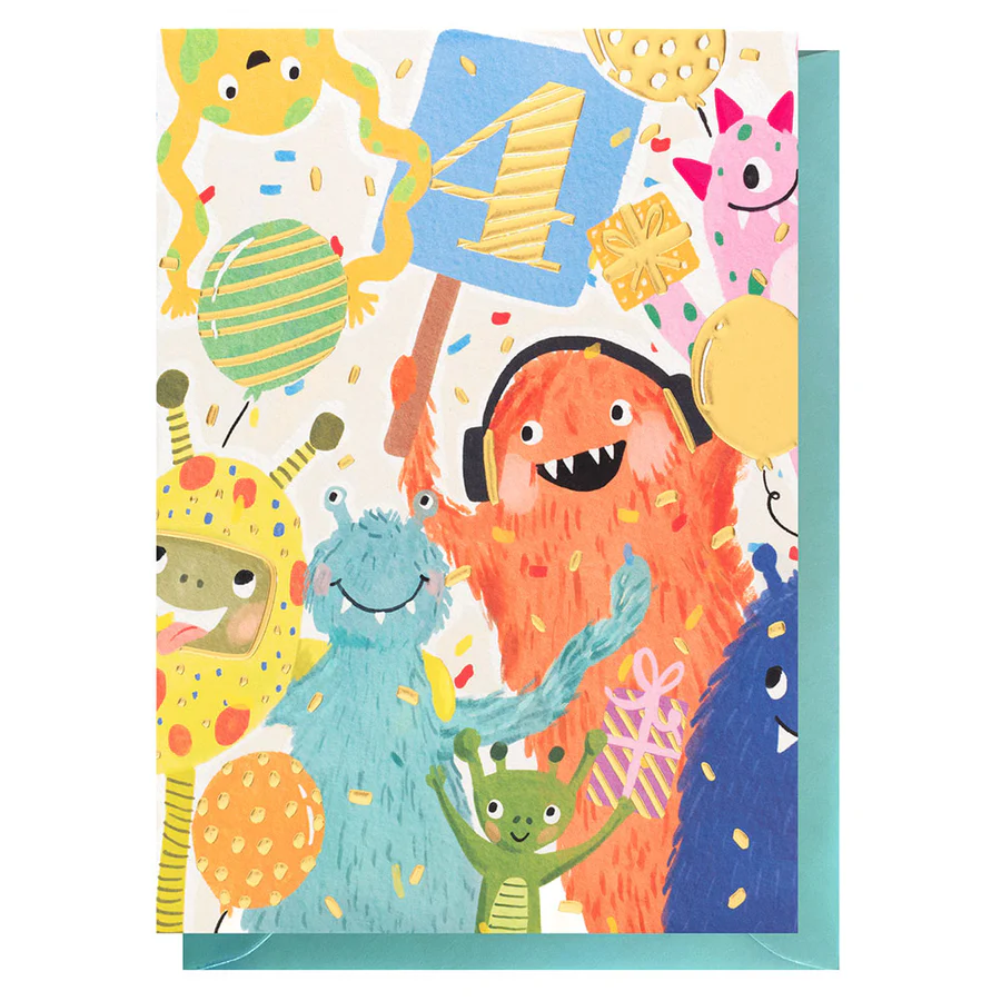 Age 4 Happy Birthday Monsters
