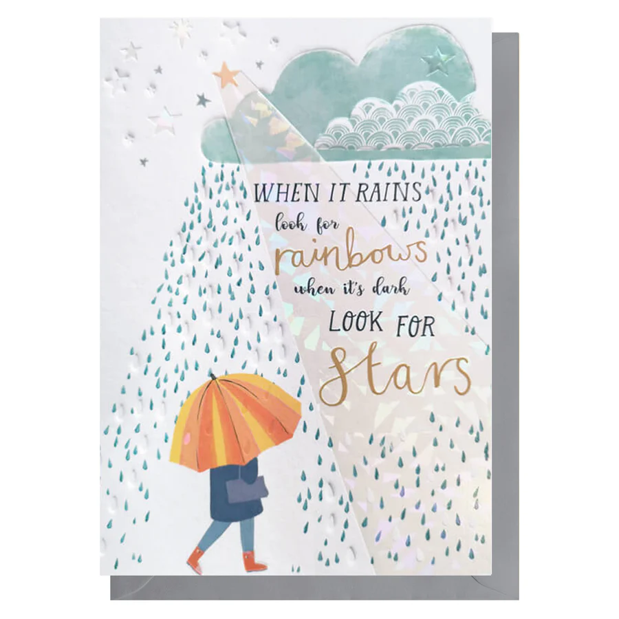 Looking for Rainbows and Stars when it rains Occasion Card
