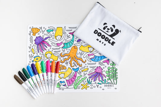 Mermaids Doodle Mat - Reusable Colouring Mat