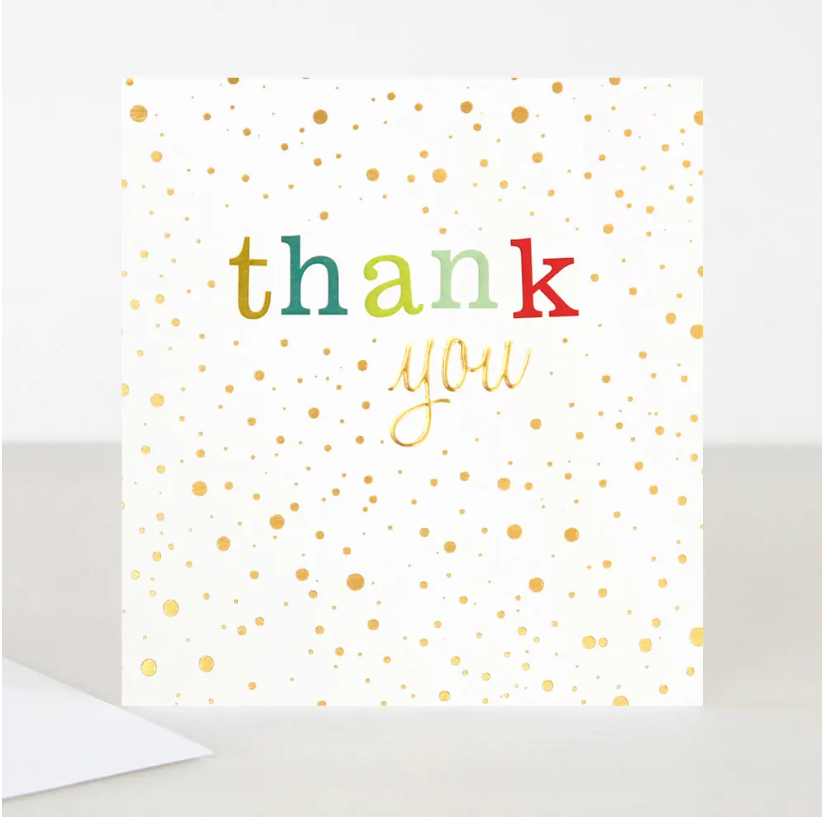 Thank You Gold Foil Confetti Occasion Card