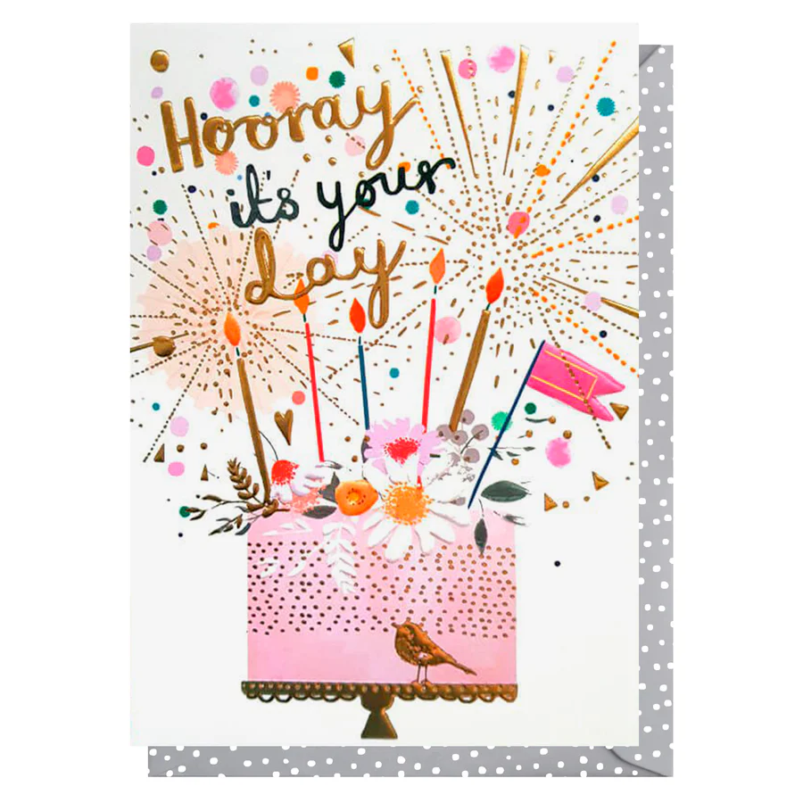 Hooray It's Your Day Birthday Candles Greeting Card