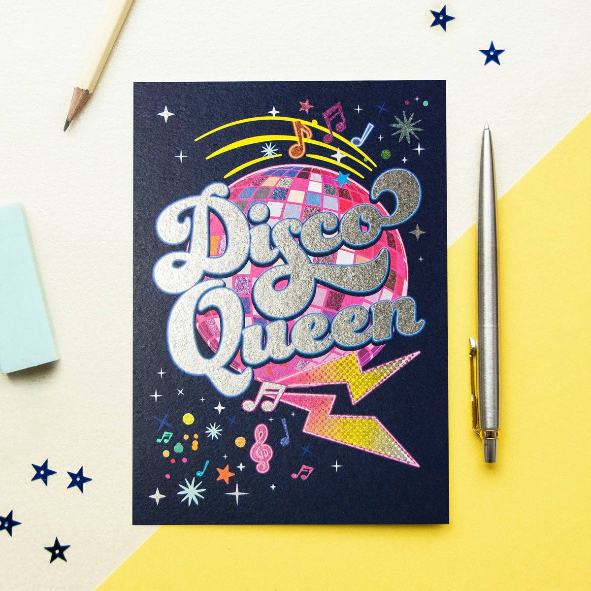 Cath Tate Sparkly Disco Queen Greeting Card