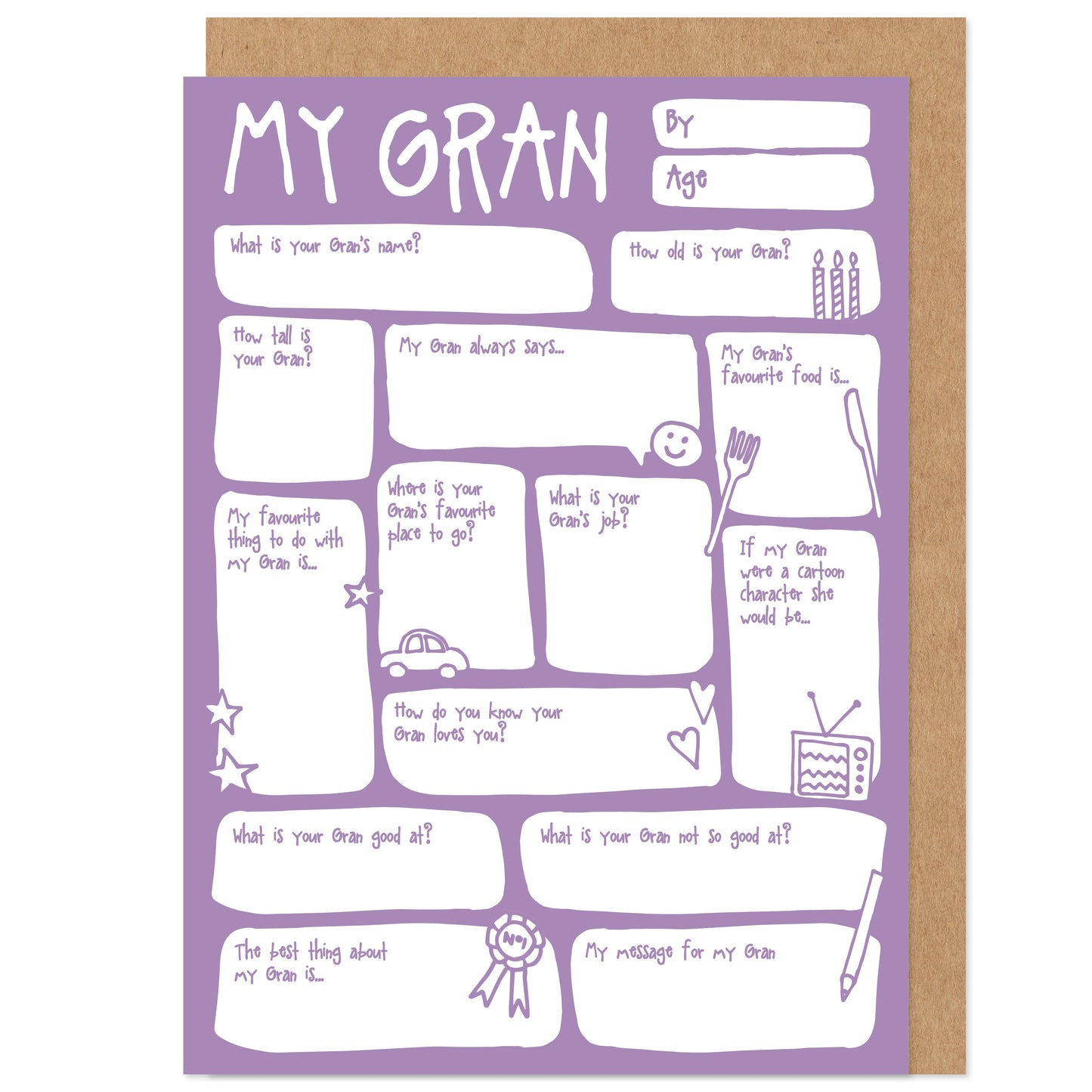 Gran Fill In The Blanks Mother's Day / Birthday Card
