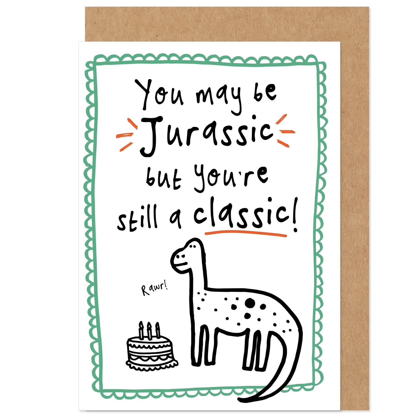 Jurassic But Still Classic Dinosaur Birthday Card