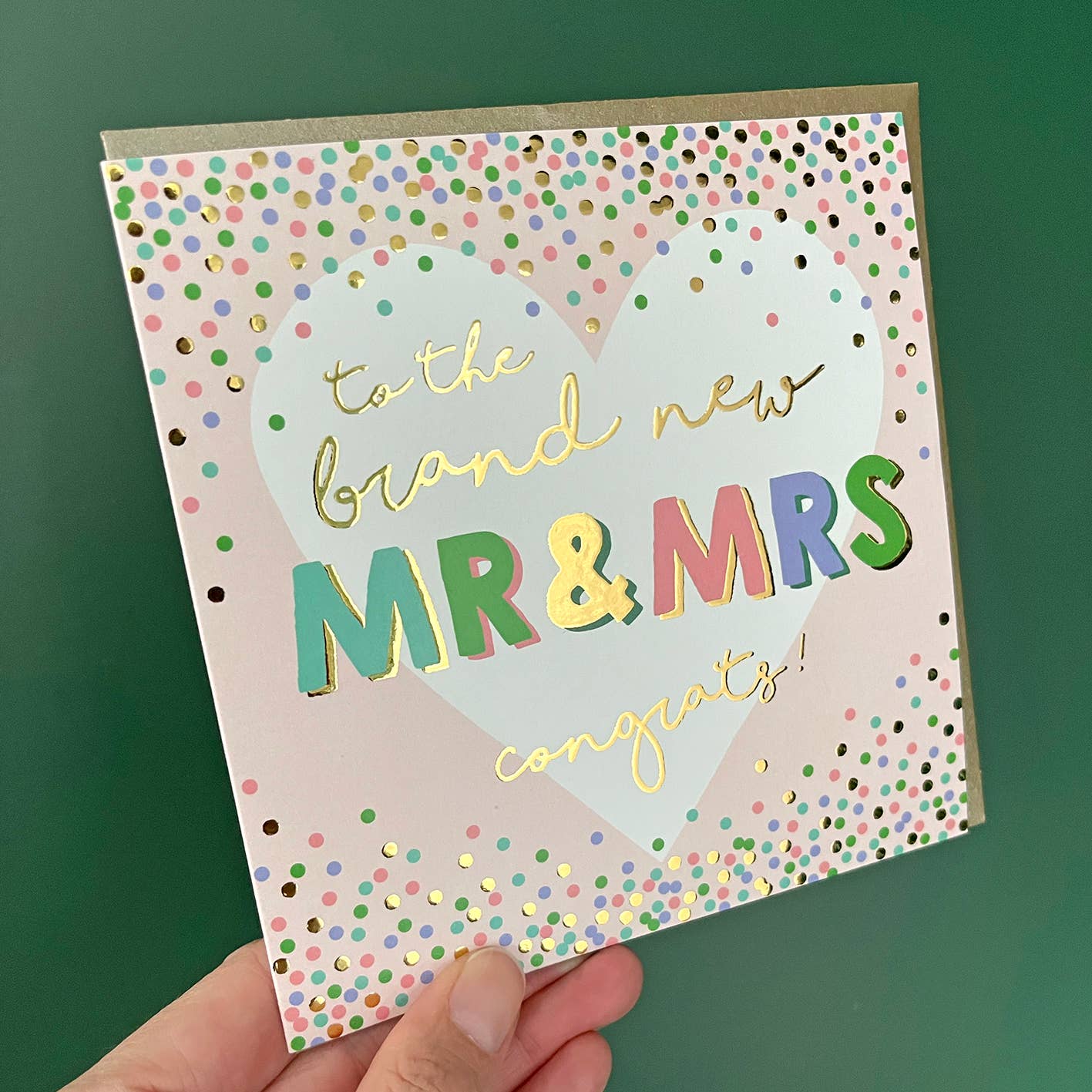 Celebration Brand New Mr and Mrs Gold Foil Card