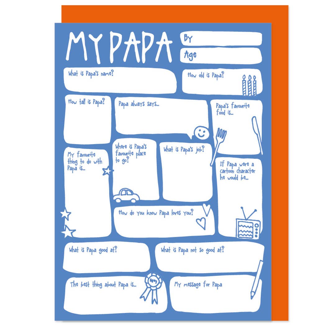 Personalised Papa Fill In The Blanks Greetings Card