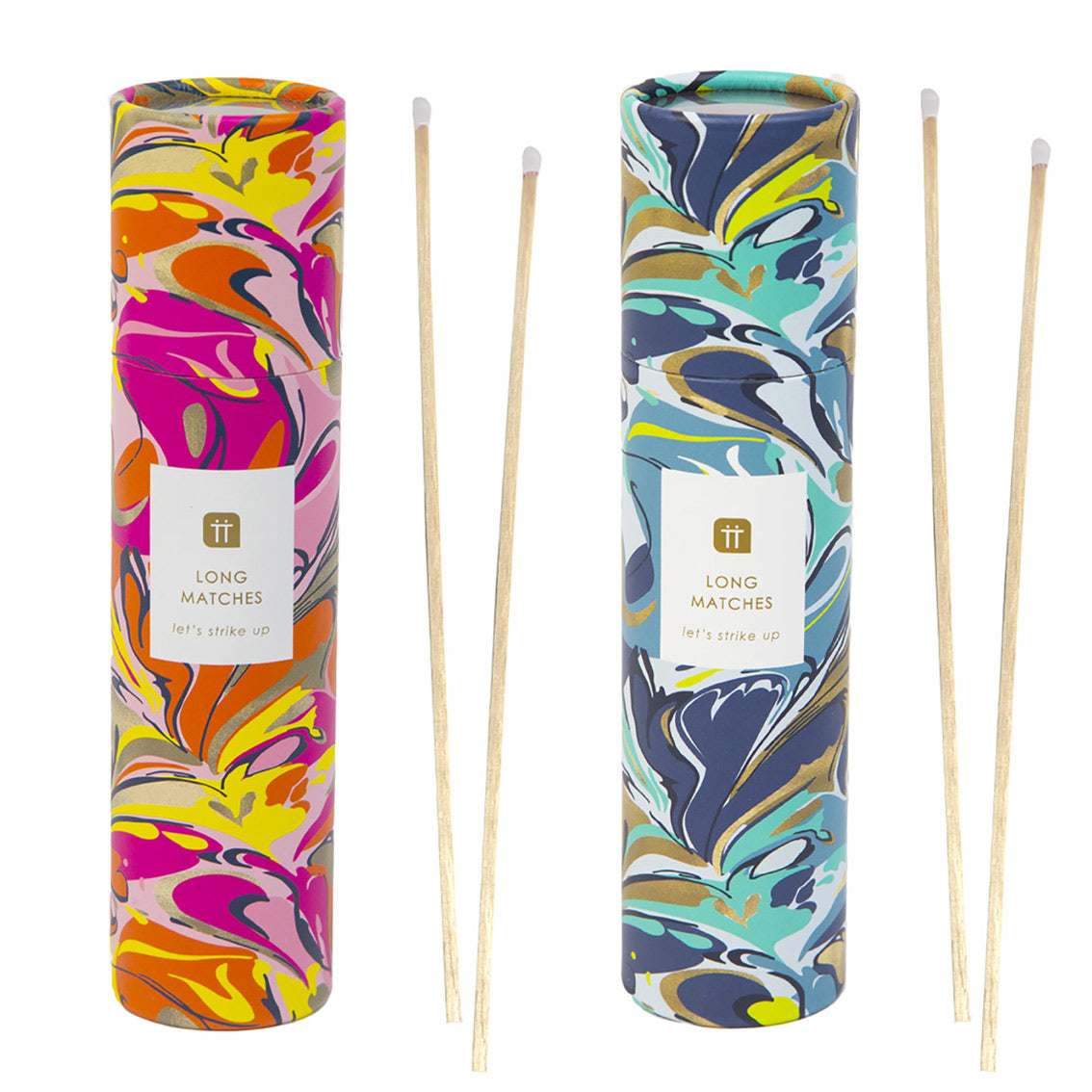 Tube of Long Matches - Two choices of colour - Blue or Pink Marble