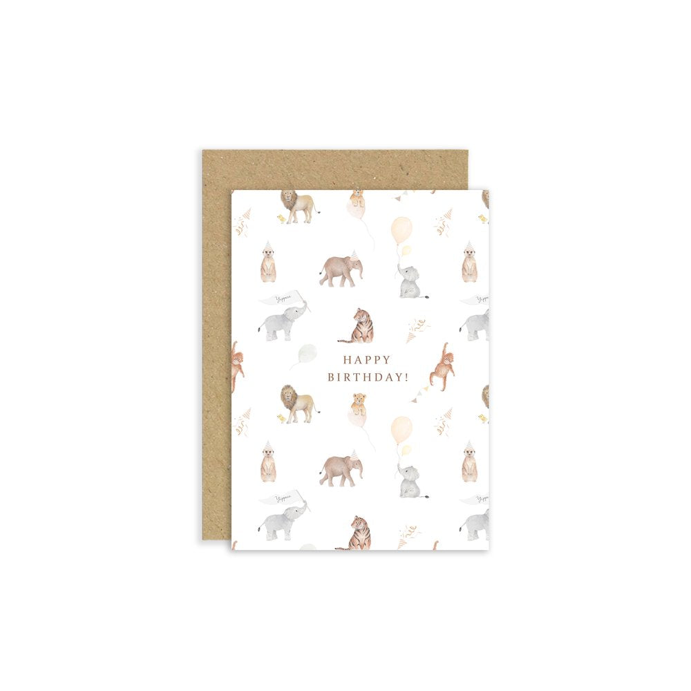 Safari Animals Birthday Card