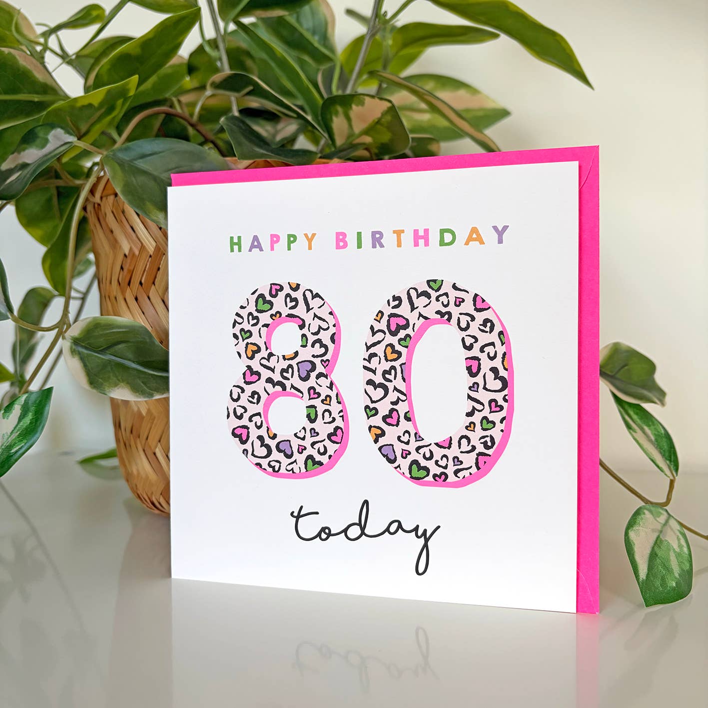 Leopard Love 80th Birthday Card