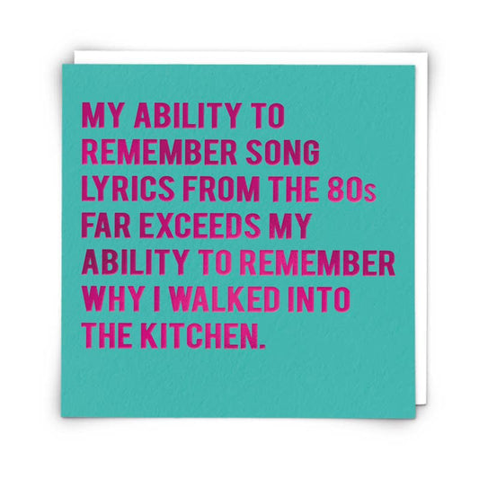 Song Lyrics Greeting Card
