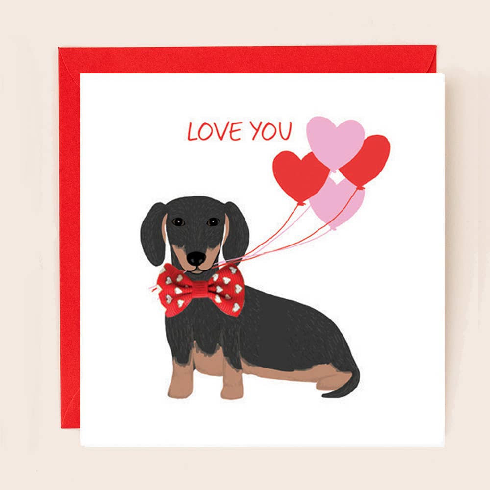 Valentines Card Love You Sausage Dog