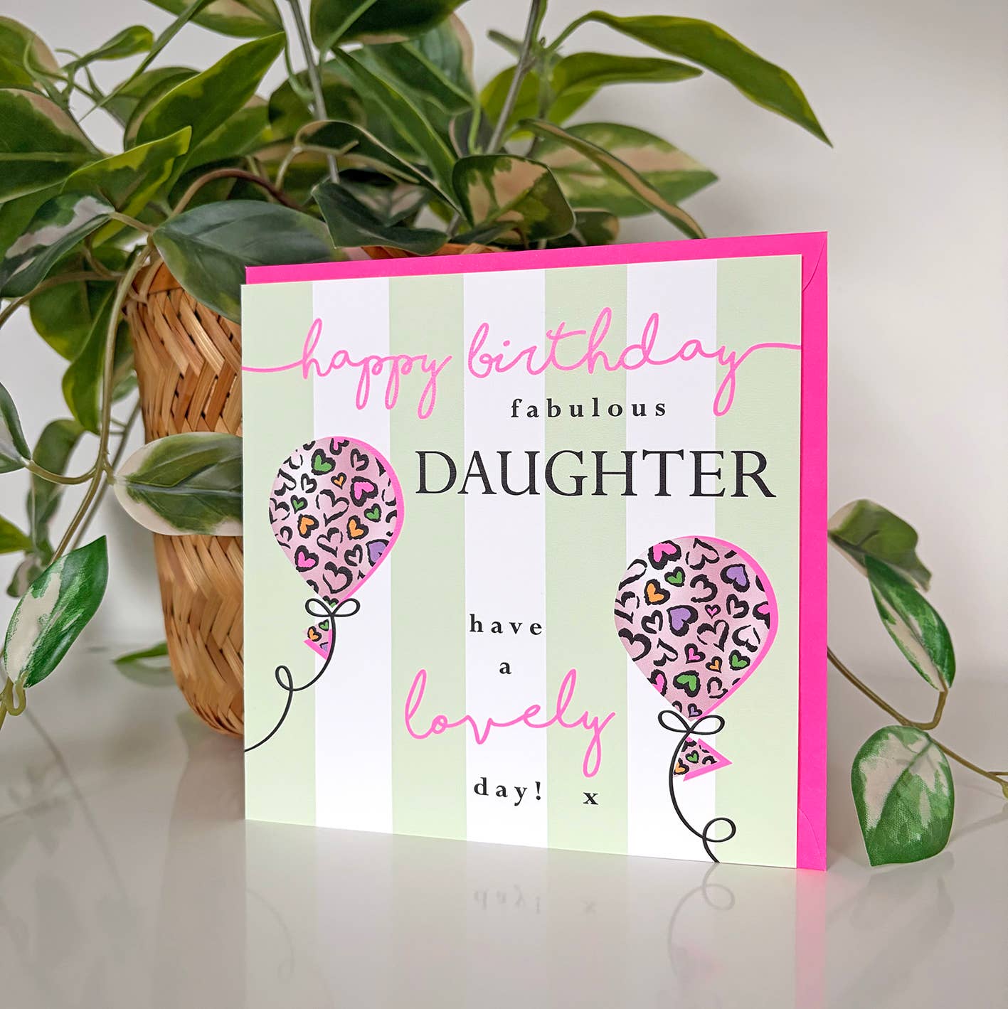 Leopard Love Happy Birthday Fabulous Daughter Greeting Card
