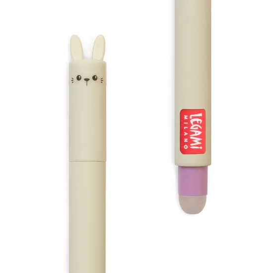 Lipstick with bunny design and 'Legami Milano' branding on a white background