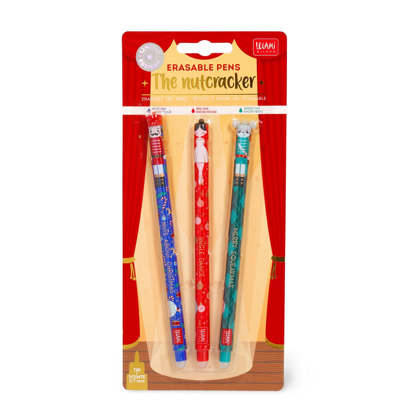 LIMITED EDITION Christmas Nutcracker Legami Erasable Pens