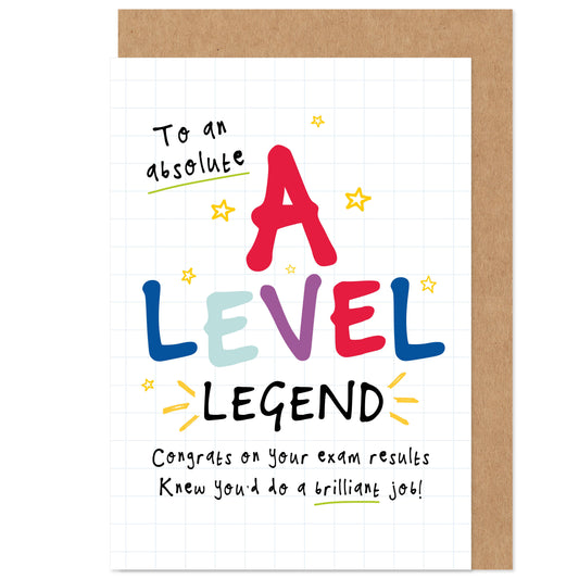 A Level Legend Congratulations Exam Results Card