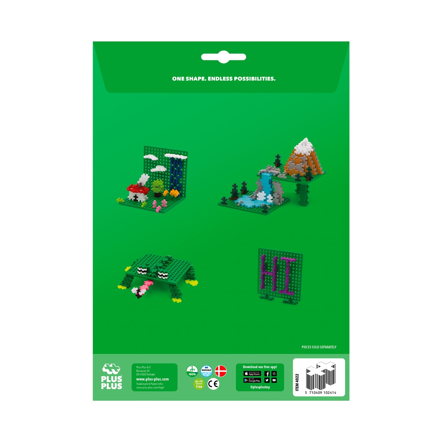2 x Green Baseplates for Plus Plus
