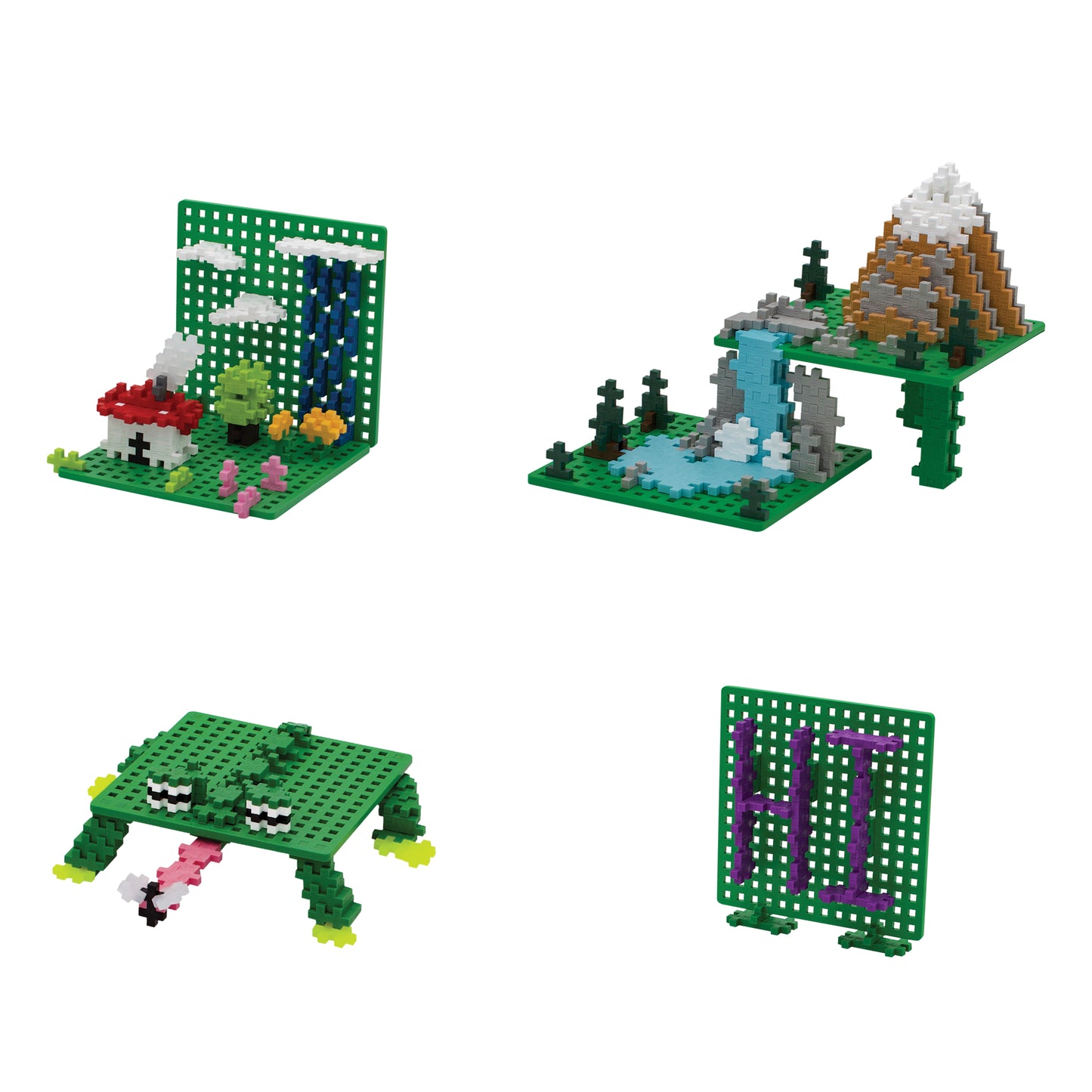 2 x Green Baseplates for Plus Plus