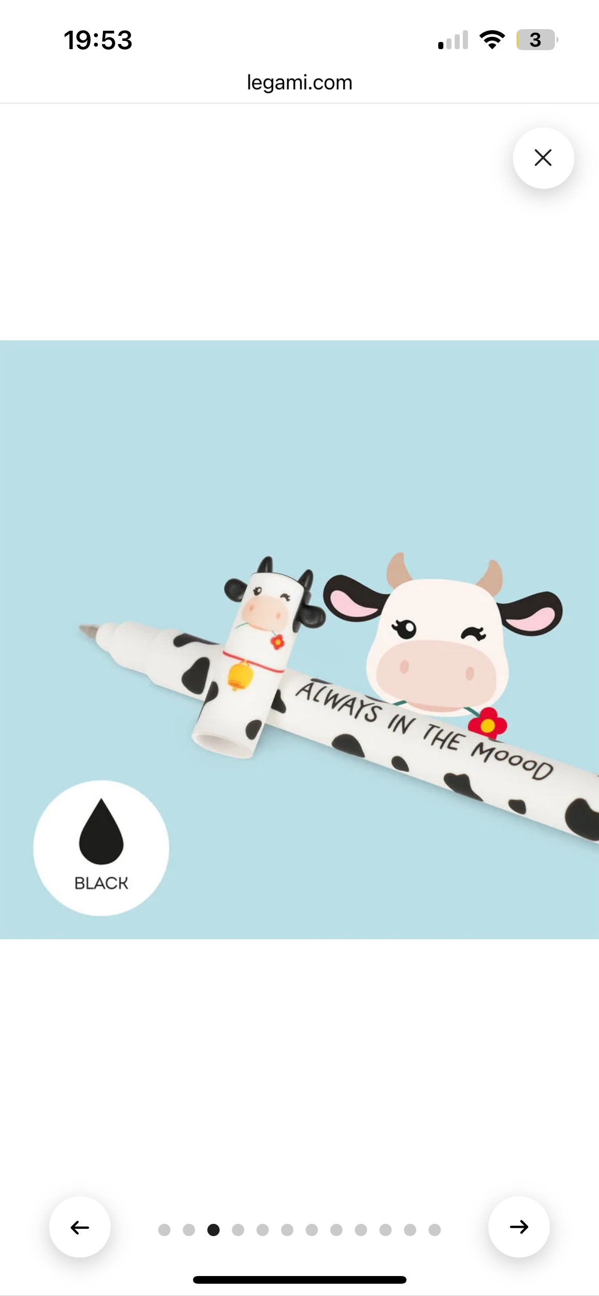 Legami Farm Sweet Erasable Gel Pens – Set of 4 (Cow, Pig, Donkey, Rooster)