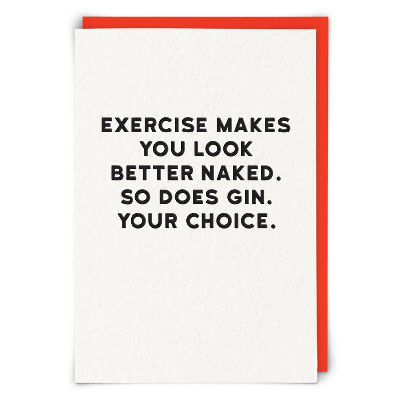 Exercise and Gin Greeting Card