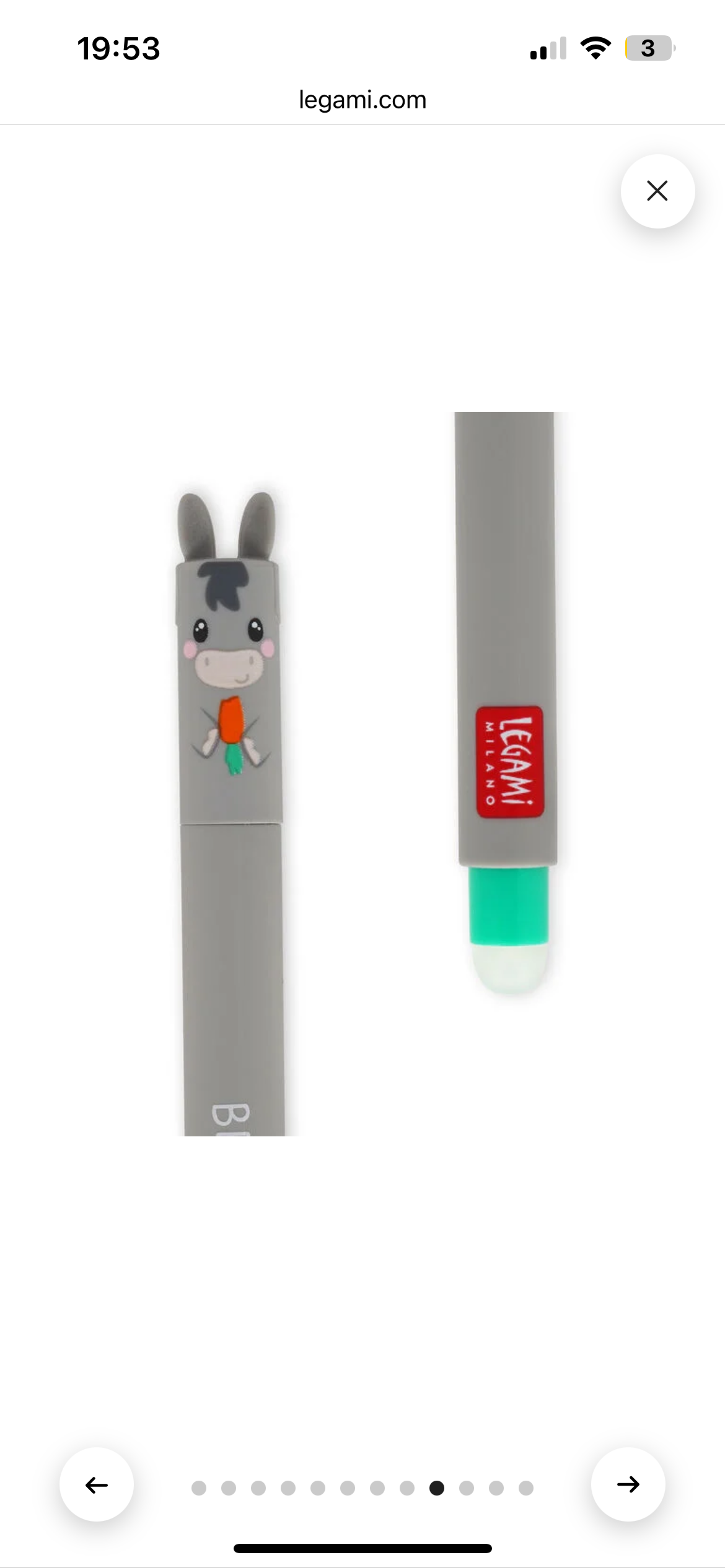 Legami Farm Sweet Erasable Gel Pens – Set of 4 (Cow, Pig, Donkey, Rooster)