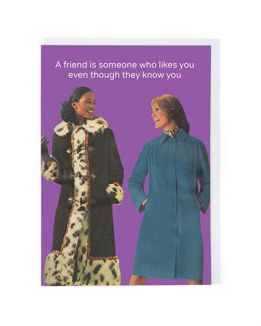 Cath Tate “A Friend Is Someone Who Likes You Even Though They Know You” Funny Friendship Card – Life Is Rosie Collection