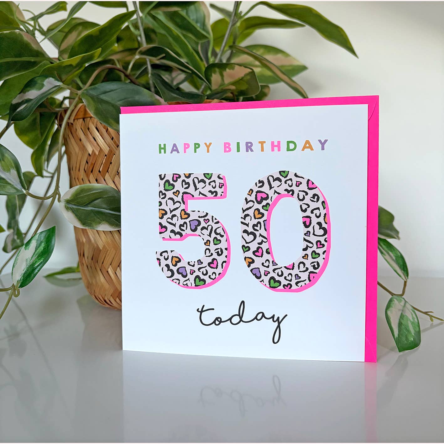Leopard Love 50th Birthday Card
