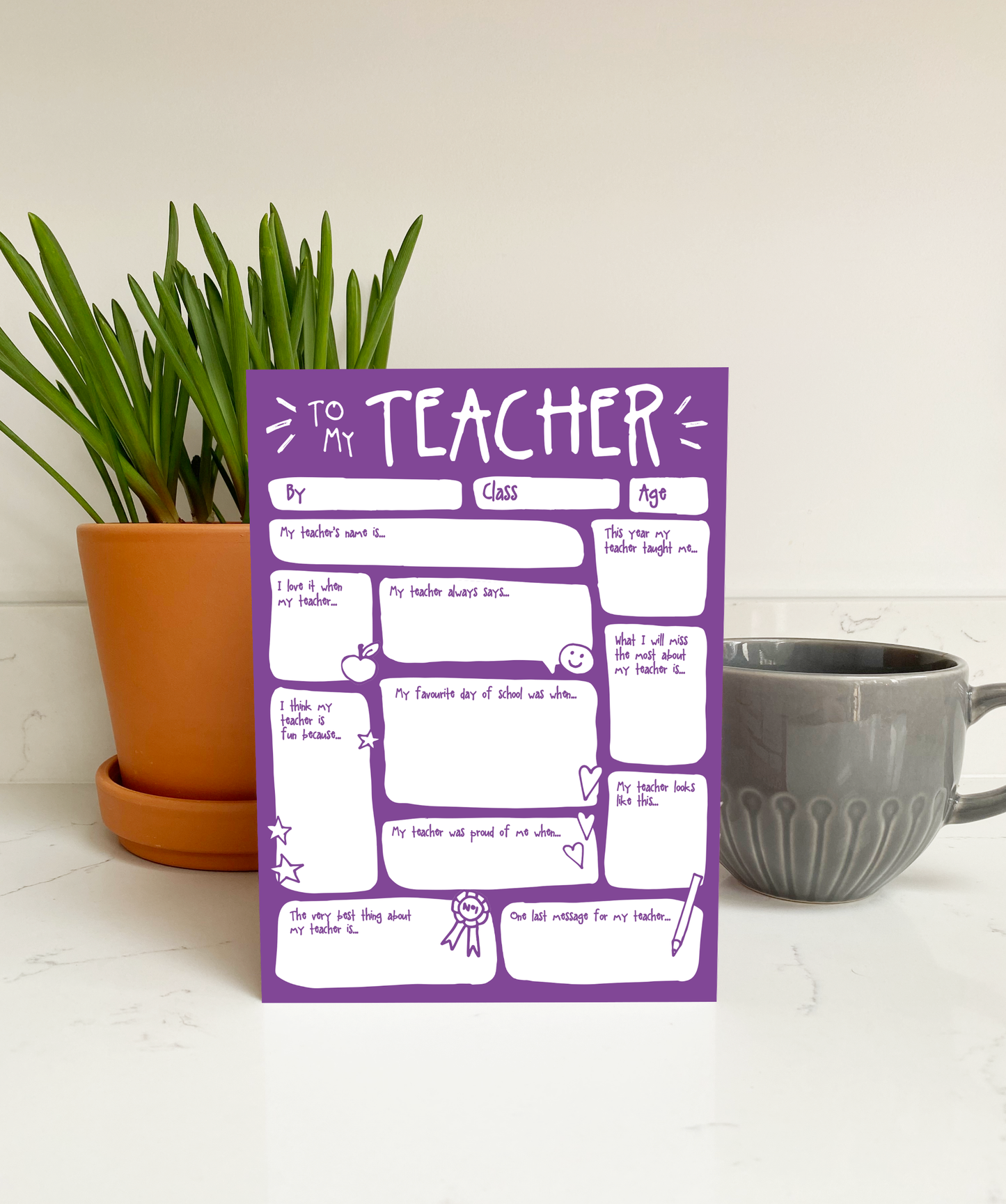 Thank You Teacher Fill In The Blanks Greetings Card