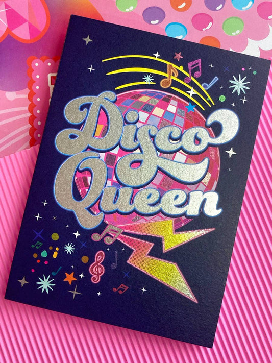 Cath Tate Sparkly Disco Queen Greeting Card