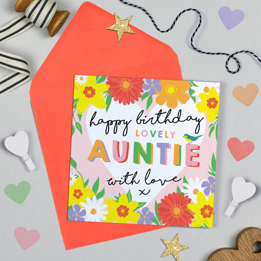 Celebration Happy Birthday Auntie Greeting Card