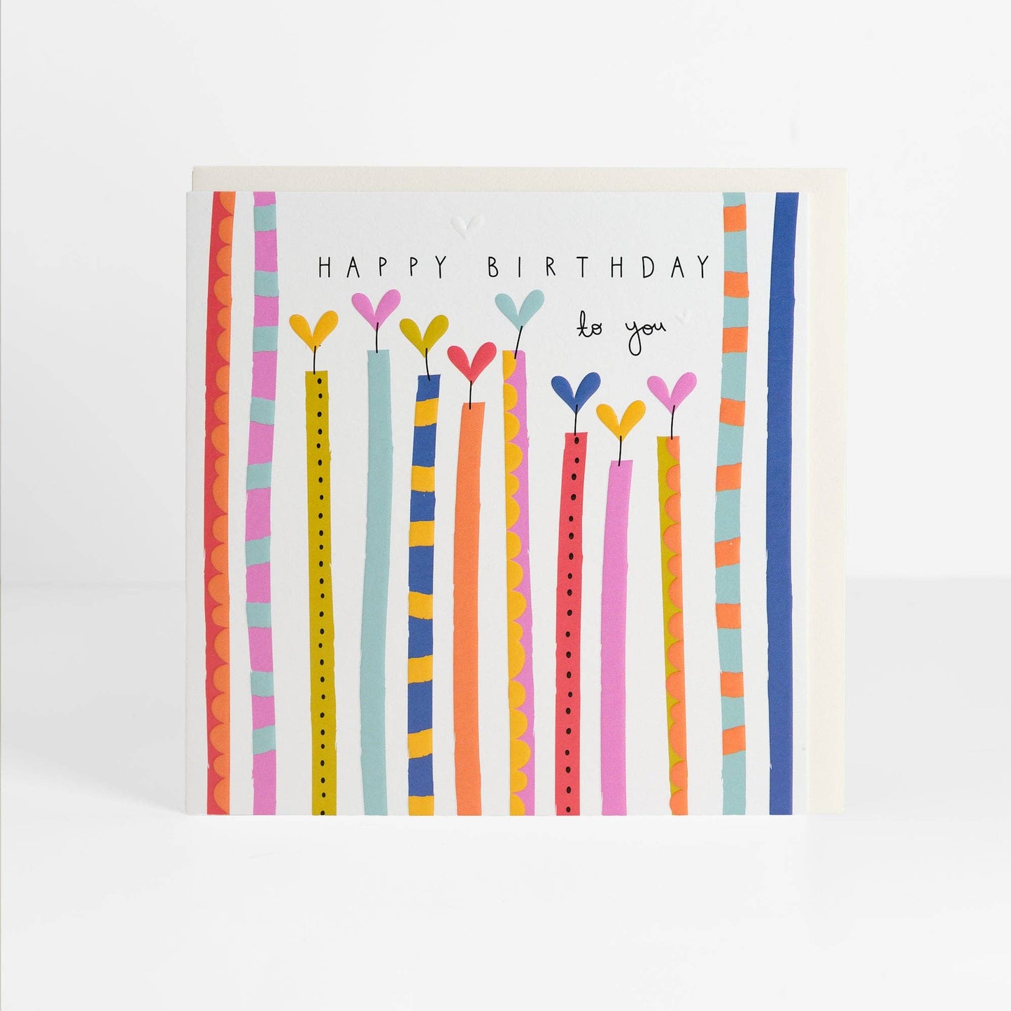 Birthday Candles & Hearts Greeting Card