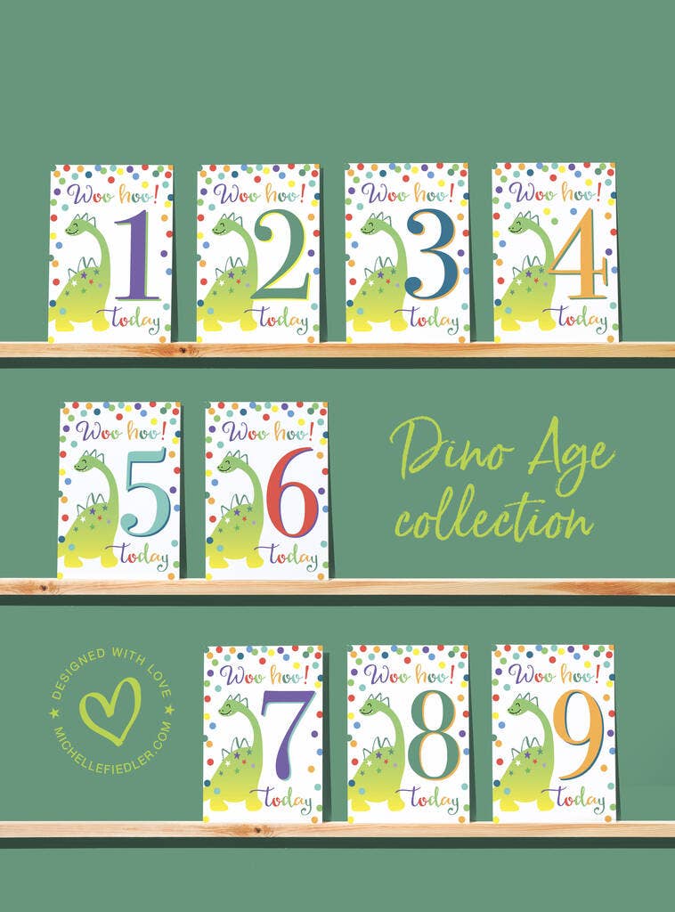Dino 6th Birthday Card