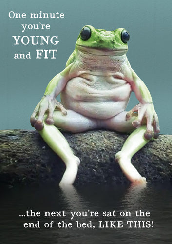 Frog Young and Fit Birthday Card