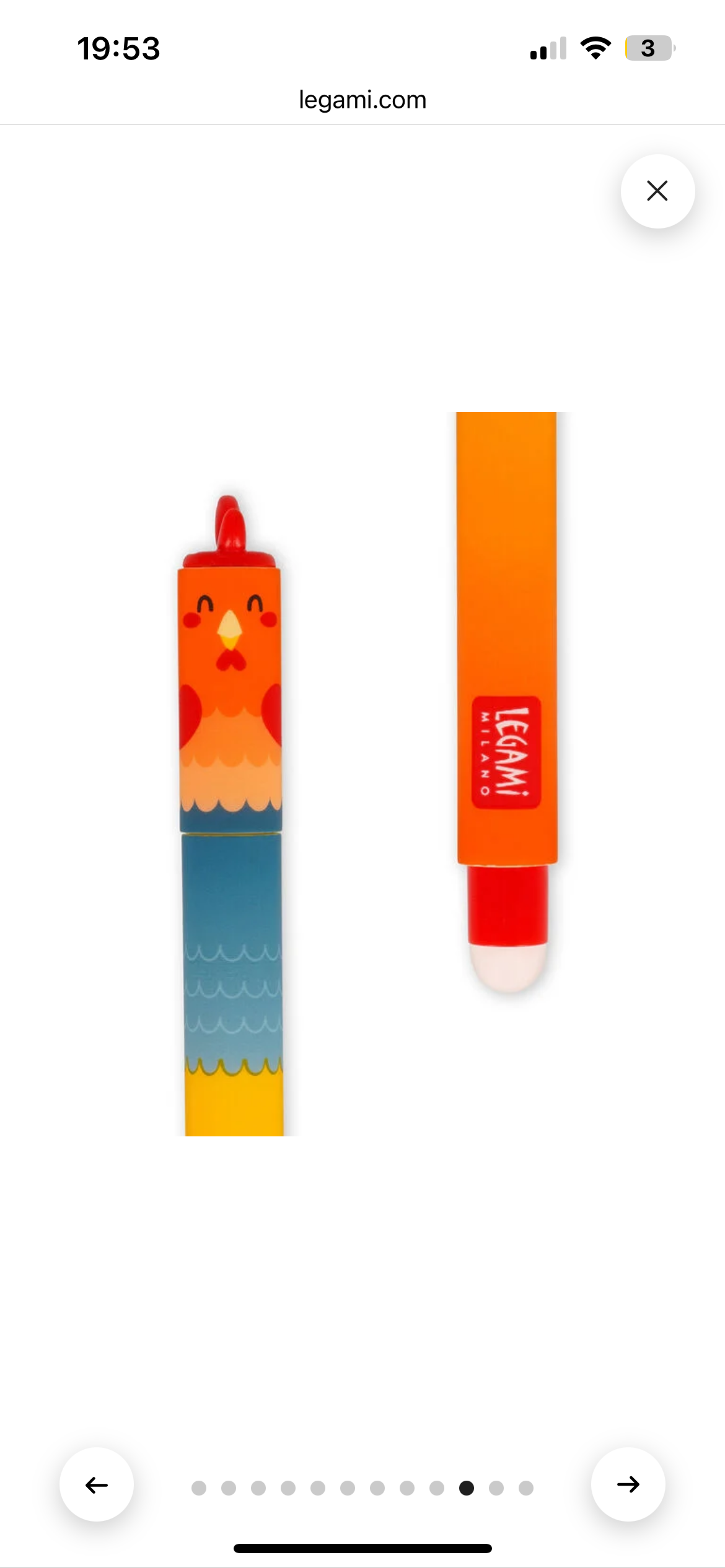 Legami Farm Sweet Erasable Gel Pens – Set of 4 (Cow, Pig, Donkey, Rooster)