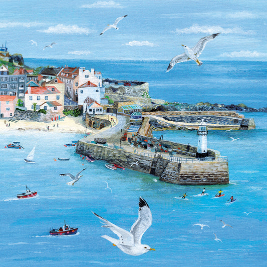 Blue Sea and Sky by Coast and Country Greeting Card