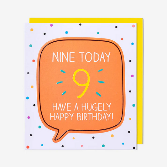 9th Birthday Card – 9 Hugely Happy Birthday! | Happy Jackson