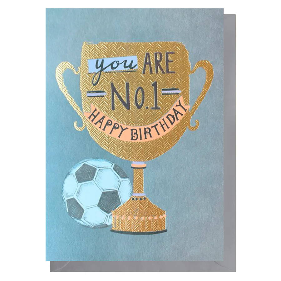 You are No1 Football Trophy Birthday Card
