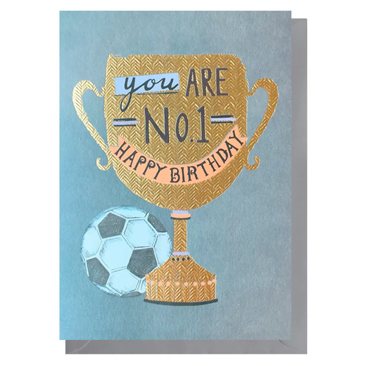 You are No1 Football Trophy Birthday Card