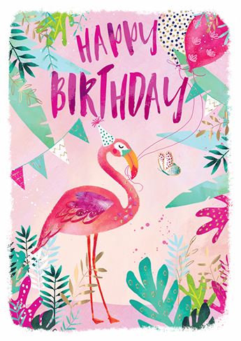 Flamingo Party Birthday Card