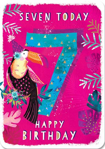 7th Birthday Card with Toucan