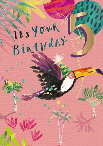 Toucan 5th Birthday Card